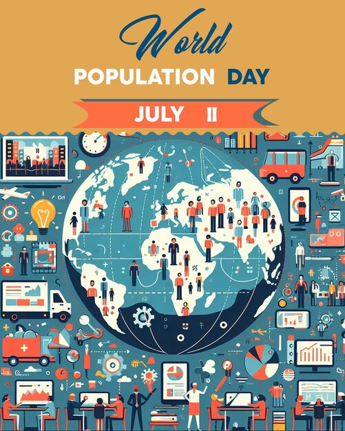 PSD wereldbevolkingsdag greeting post en social media post