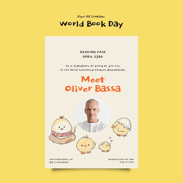 Wereldboekdag poster sjabloon