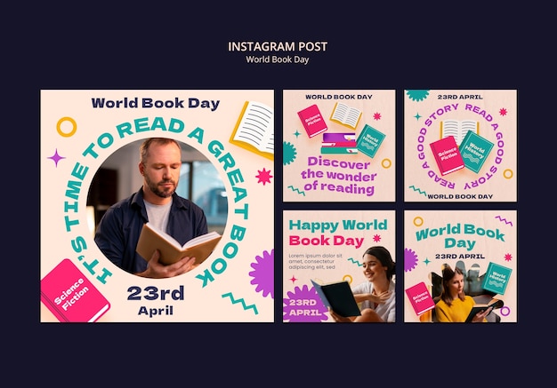 Wereldboekdag viering instagram posts