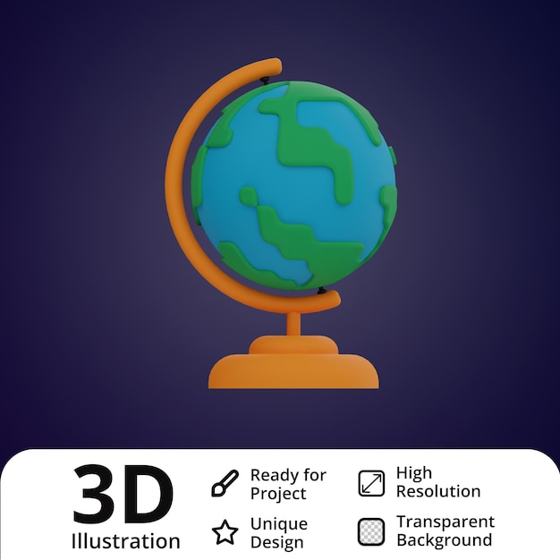 wereldbol 3d illustratie