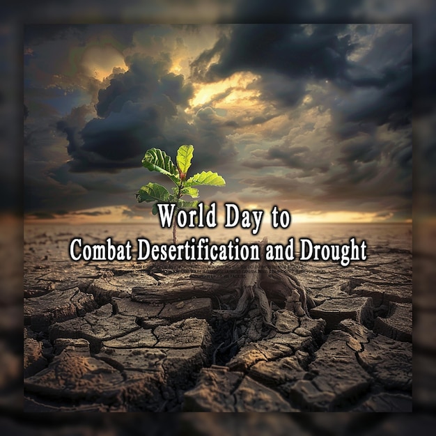 PSD werelddag voor de bestrijding van woestijnvorming en droogte achtergrond of bannerontwerp sjabloon