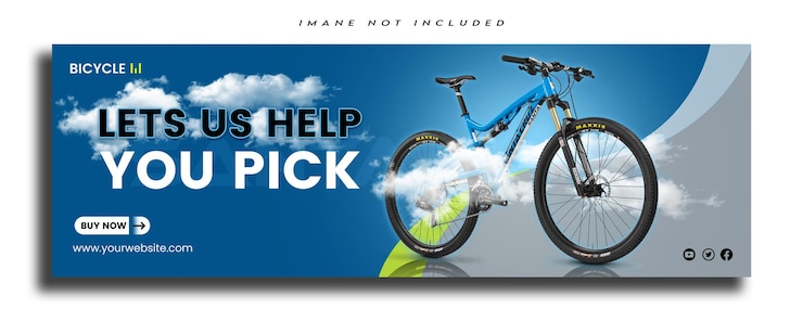 PSD wereldfietsdag horizontale banner sjabloon