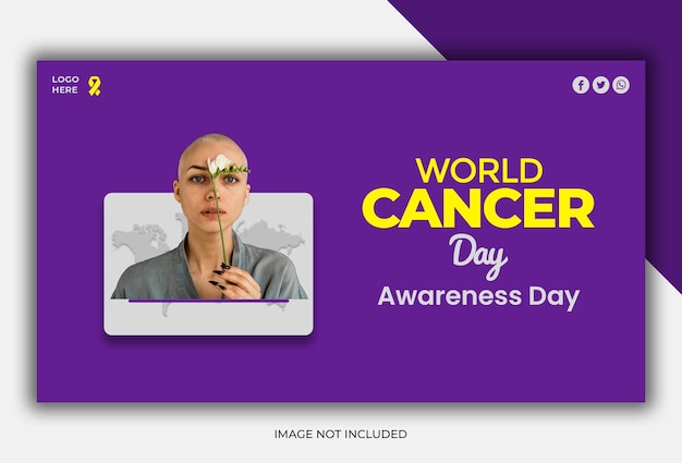 Wereldkankerbewustzijnsdag webbanner social media post template
