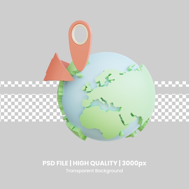 PSD wereldwijde verzending 3d-pictogram