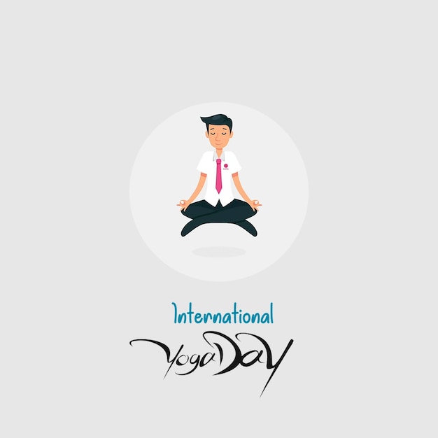 Wereldyogadaghouding met mandala-posterontwerp