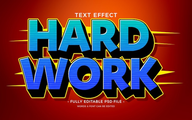 Werk hard teksteffect