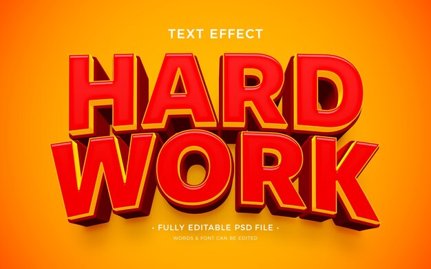 Werk hard teksteffect