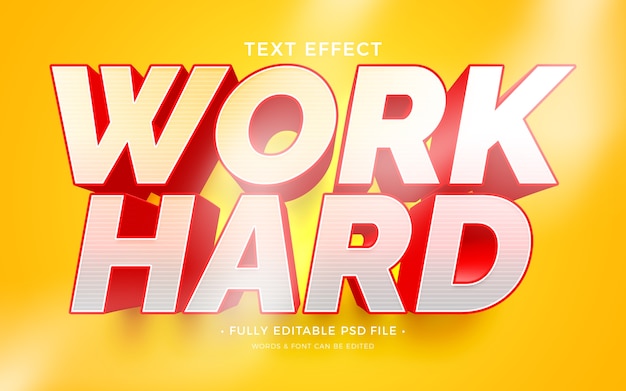 Werk hard teksteffect