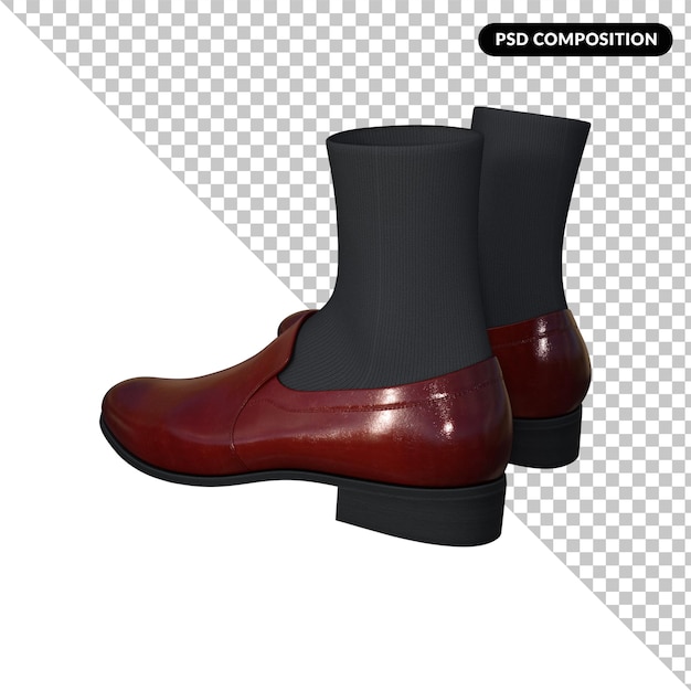 PSD werk schoenen voor mannen geïsoleerd 3d