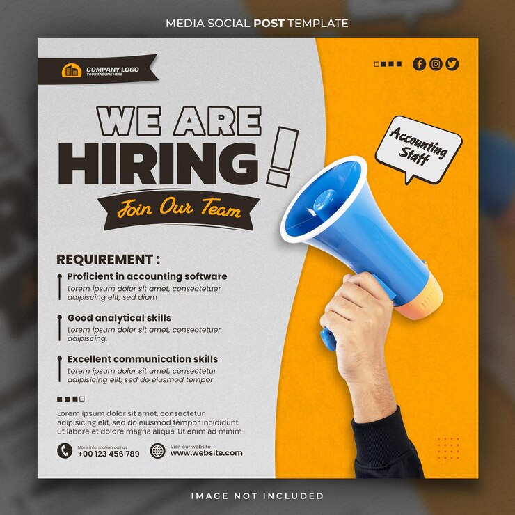 PSD werknemer recruitment media social post template