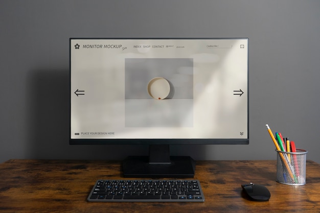 Werkplekbureau met extern monitorapparaat