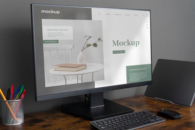 Werkplekbureau met extern monitorapparaat