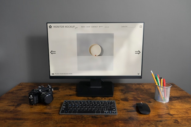 Werkplekbureau met extern monitorapparaat