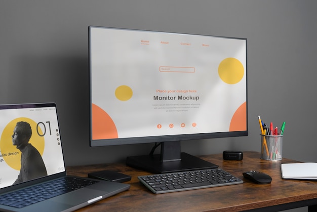 Werkplekbureau met extern monitorapparaat