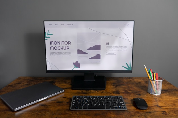 Werkplekbureau met extern monitorapparaat