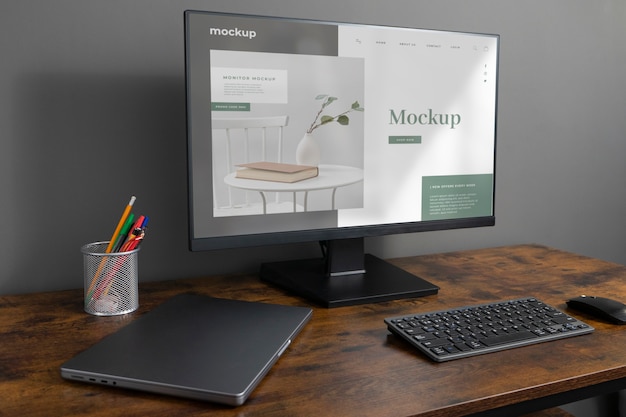 Werkplekbureau met extern monitorapparaat