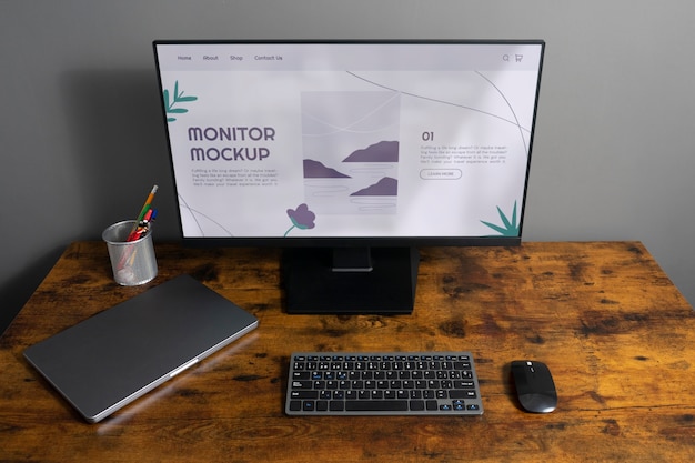 Werkplekbureau met extern monitorapparaat