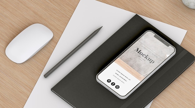 PSD werkruimte met app-mockup