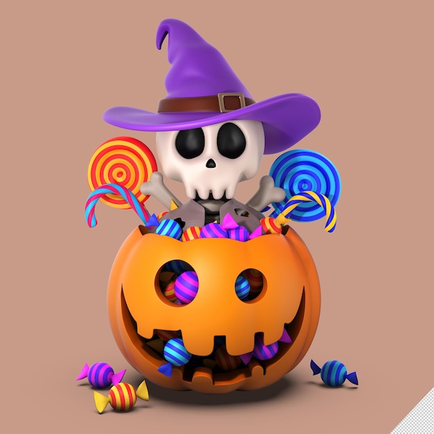 PSD wesołego halloween renderowania 3d ilustracja