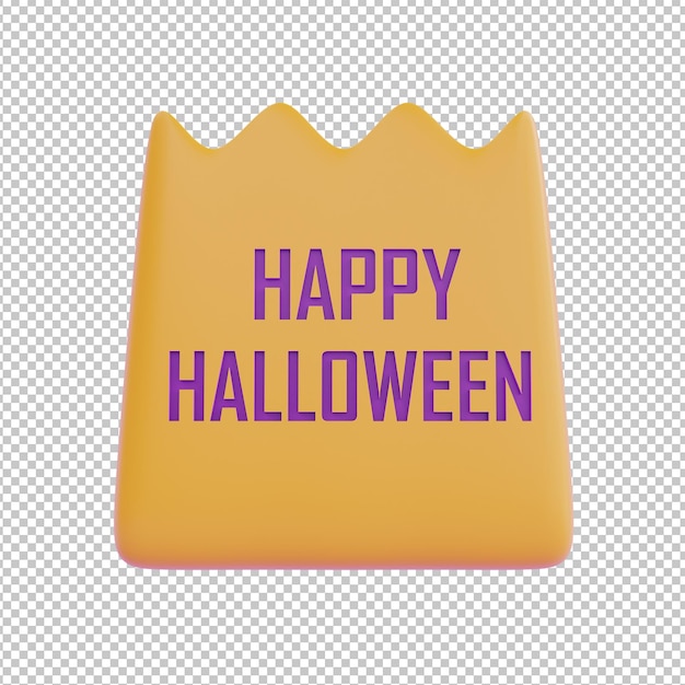 Wesołego halloween z torbą dyni JackoLantern na białym tle tradycyjne październikowe wakacje renderowania 3d