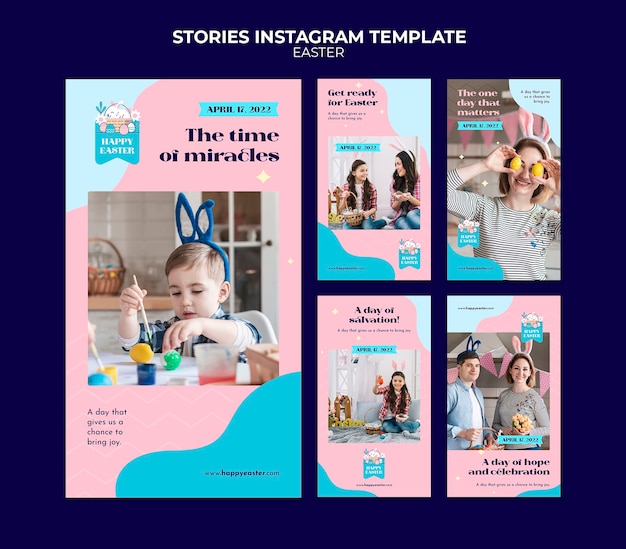 Wesołych Świąt Wielkanocnych dynamiczne historie na Instagramie