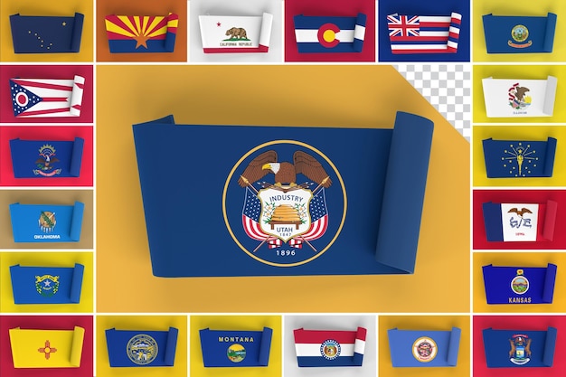 West united states flags ribbon banner