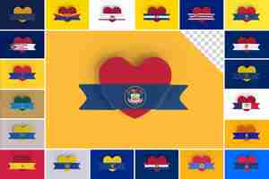 PSD west united states heart flags banners