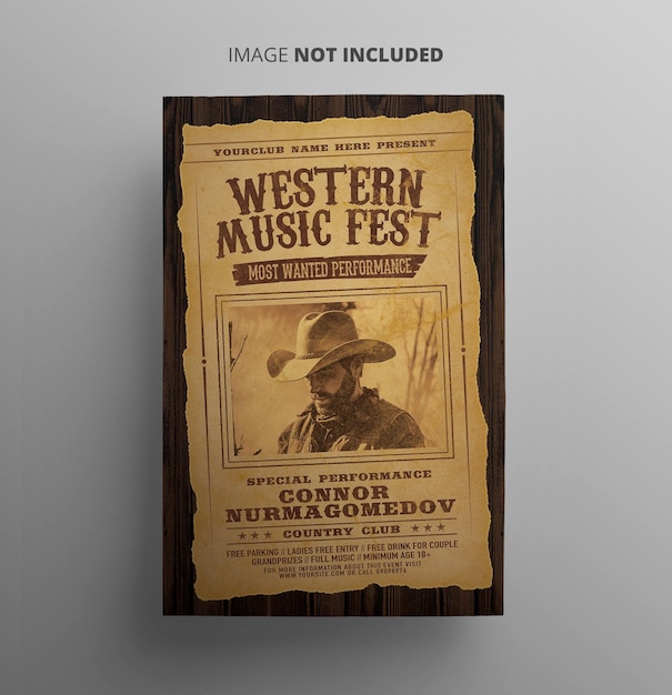 Western music promotional flyer template