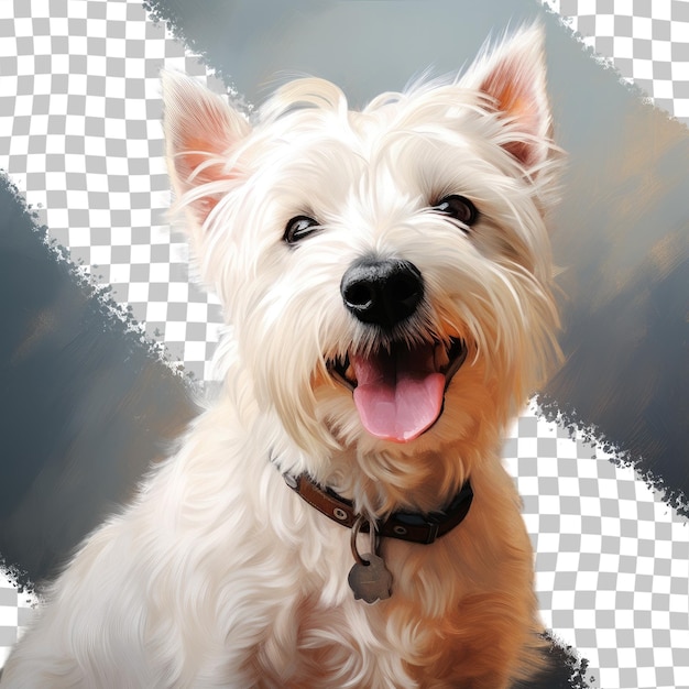 PSD sfondo trasparente westie dog