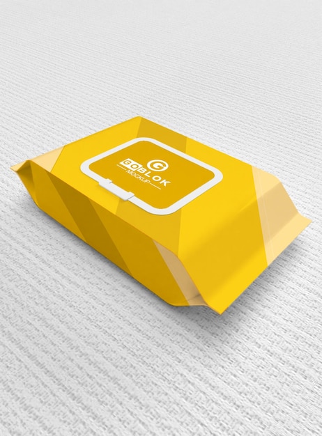 PSD wet tissue packaging mockup