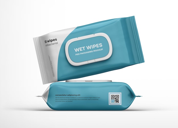 PSD wet wipe packaging mockup tissue box