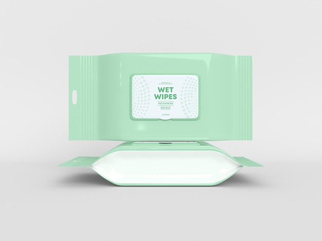 Wet wipes packaging mockup mockup