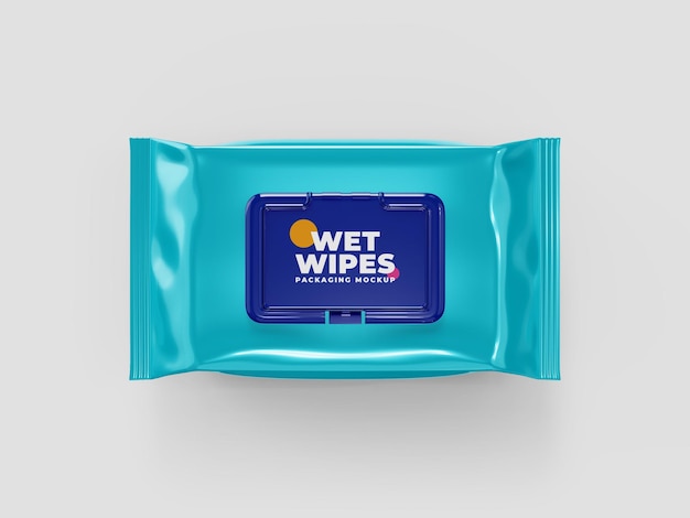 Wet wipes packaging mockup template