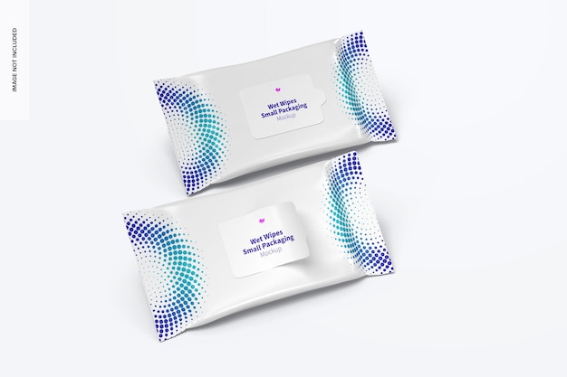 Wet wipes small packaging mockup