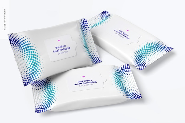 Wet Wipes Small Packaging Set Mockup