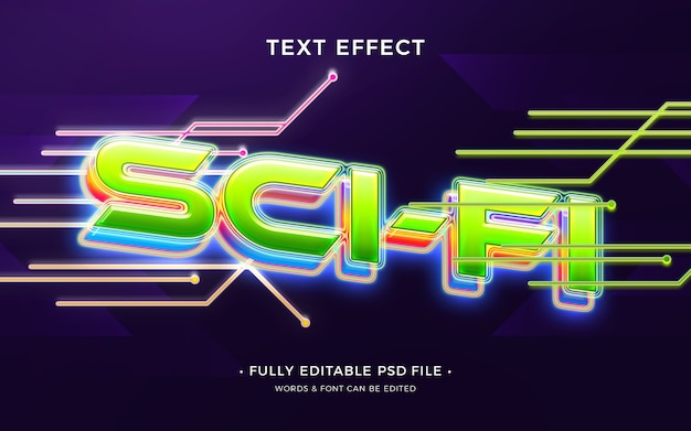 Wetenschapsfantasie tekst effect