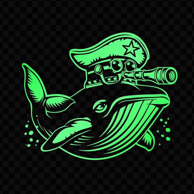 PSD a whale with a bottle of beer on its head