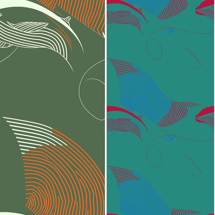 PSD whale with massive silhouette graphic minimal graphic design nature pattern vector designs