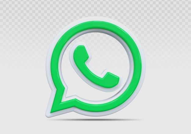 PSD whats app 3d 아이콘 렌더링 개념 크리에이 티브