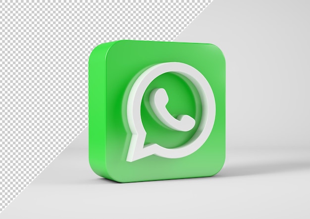 3D 렌더링의 Whats App 로고