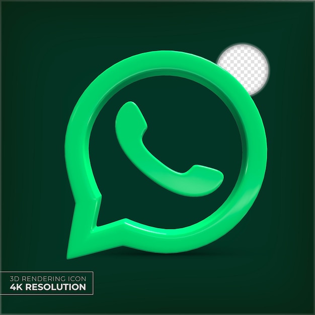 Logo di app whatsapp 3d isolato