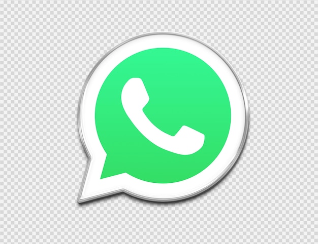 PSD logo 3d di whatsapp in stile lamiera smaltata