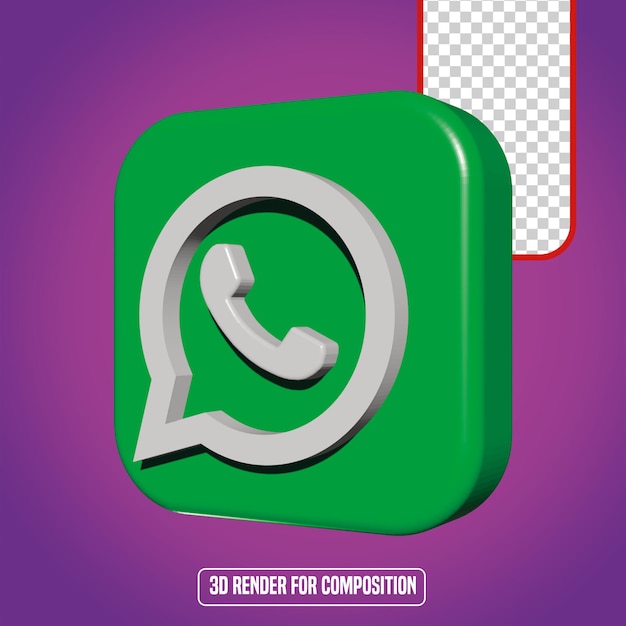 WhatsApp 3D-logo in de rechterzijde