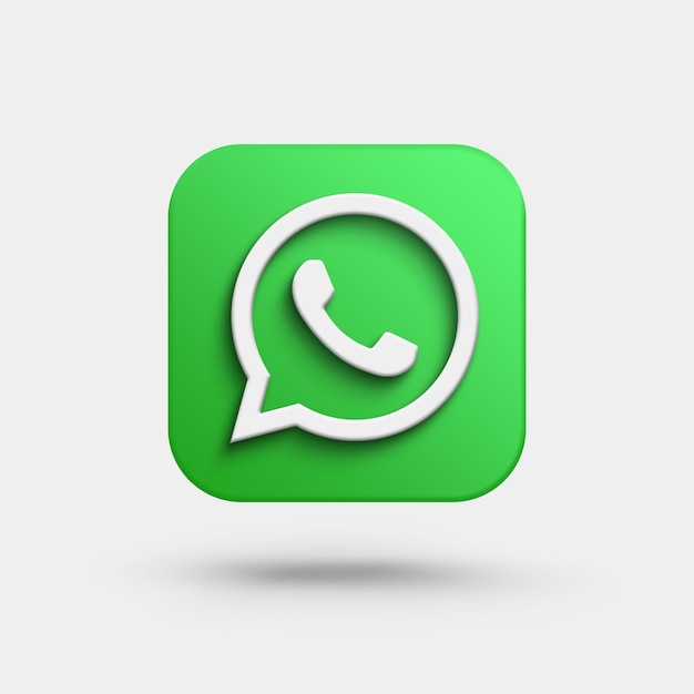 Whatsapp 3d logo social media icon isolated