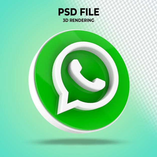 WhatsApp 3D логотип Социальные сети