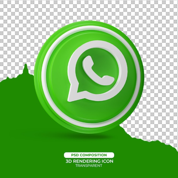 Whatsapp 3d Render Ikona Znak