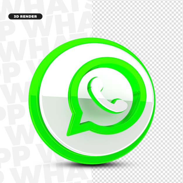 Значок логотипа whatsapp 3d render, выделенный для социальных сетей premium psd