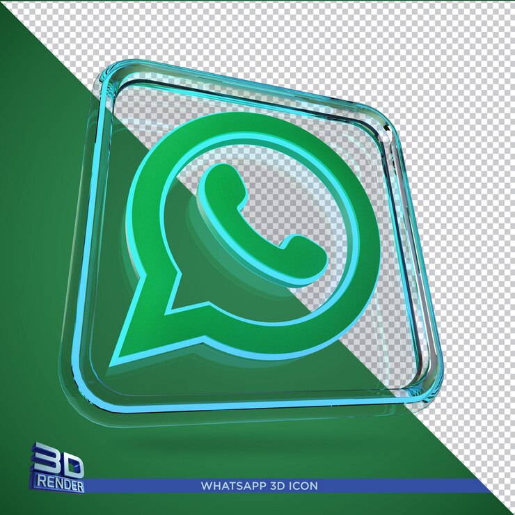 PSD whatsapp 3d rendering icon isolated,