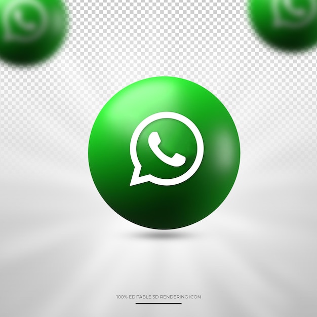 Whatsapp 3d rendering icona social media