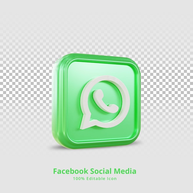 Whatsapp 3d-rendering sociale media icoon